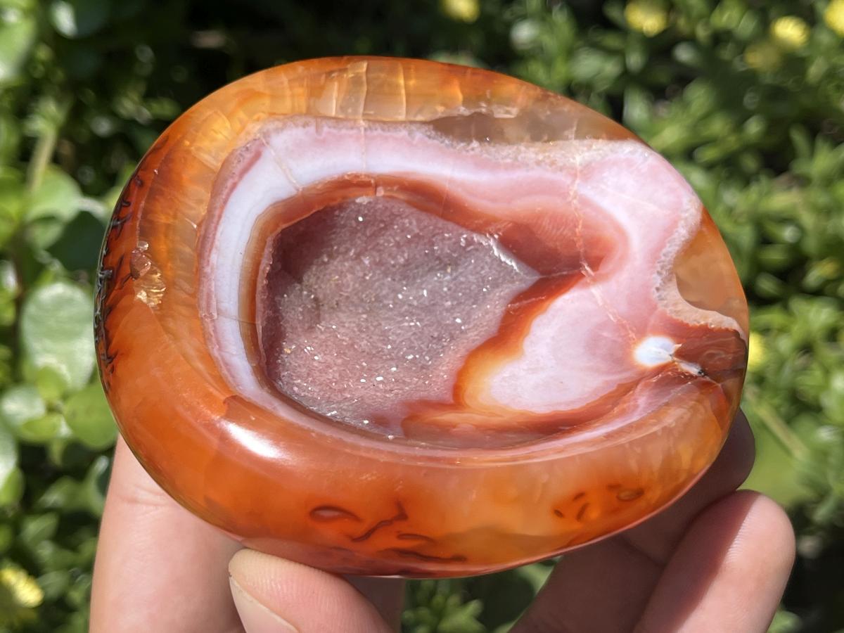 Polished Spotted Carnelian Ball and Crystalline Carnelian Bowl Set x 1 From Madagascar