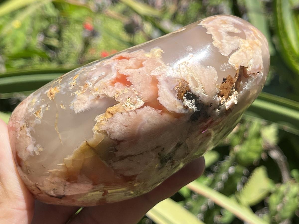 Polished Coral Flower Agate Display Piece x 1 From Maintirano, Madagascar