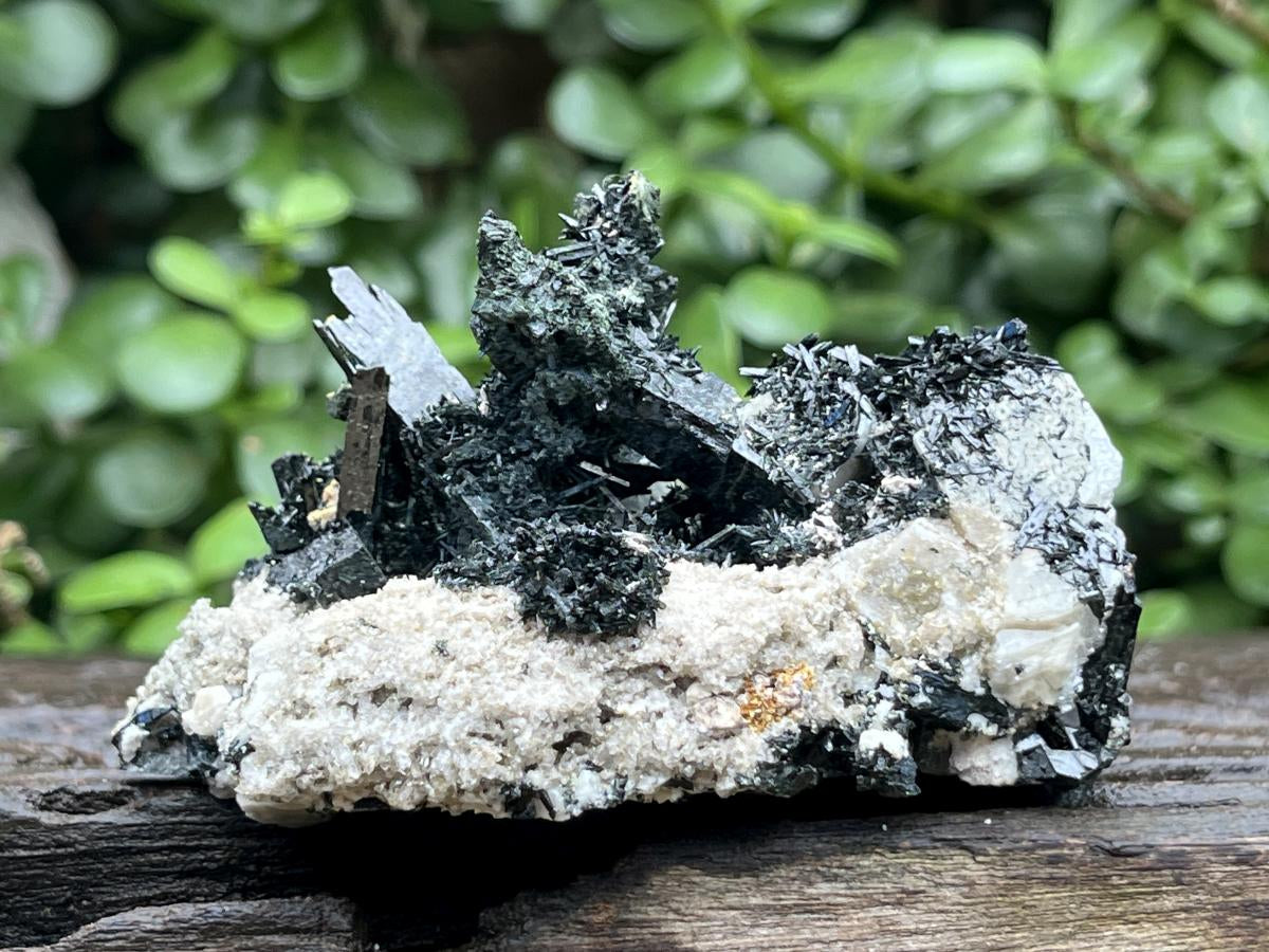 Natural Pitch Black Shiny Acicular Aegirine Specimen x 1 From Zomba, Malawi