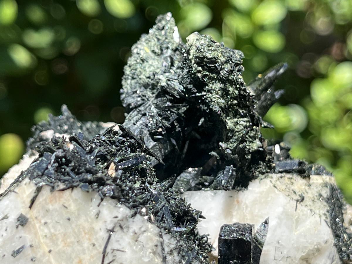 Natural Pitch Black Shiny Acicular Aegirine Specimen x 1 From Zomba, Malawi