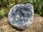 Natural Deep Icy Blue Celestite Crystal Geode Specimen x 1 From Sakoany, Madagascar