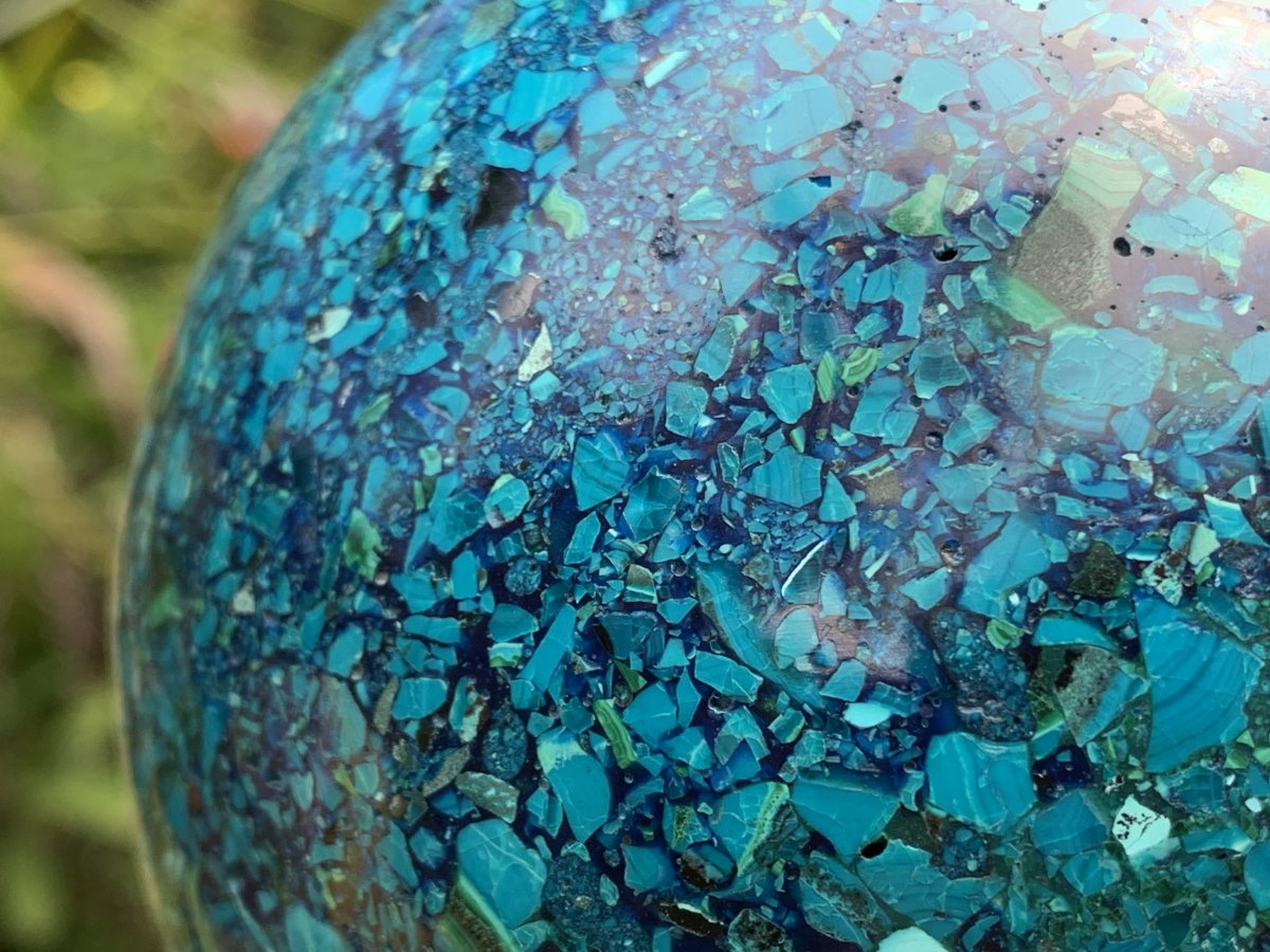 Polished Large Chrysocolla, Azurite and Malachite Conglomerate Sphere x 1 From Congo