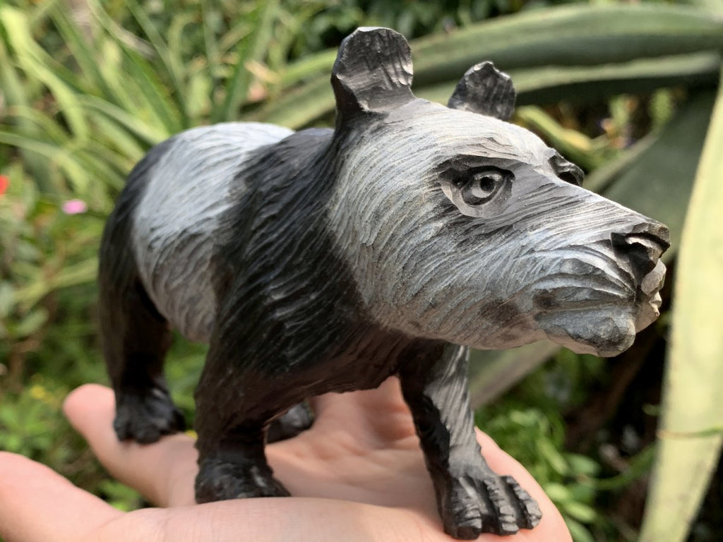 Hand Made Soapstone Panda Carving x 1 From Zimbabwe