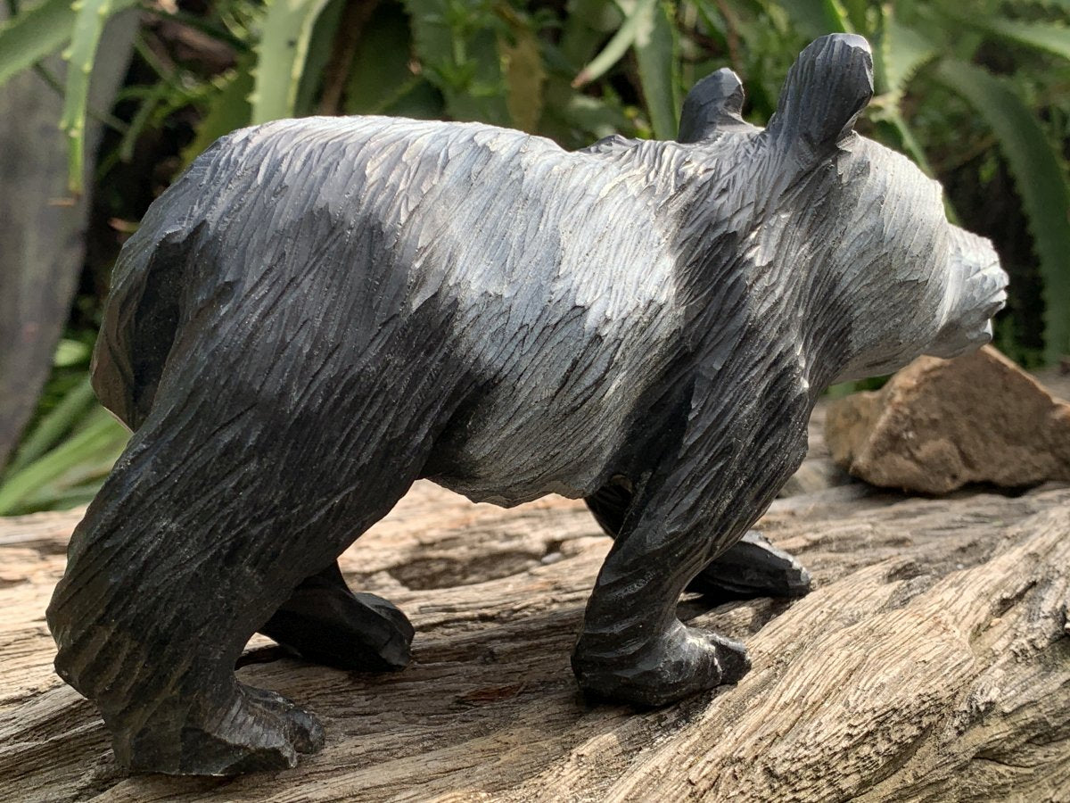 Hand Made Soapstone Panda Carving x 1 From Zimbabwe