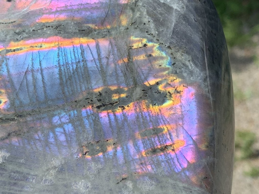 Polished Large Purple Sunset Labradorite Standing Free Form x 1 From Tulear, Madagascar