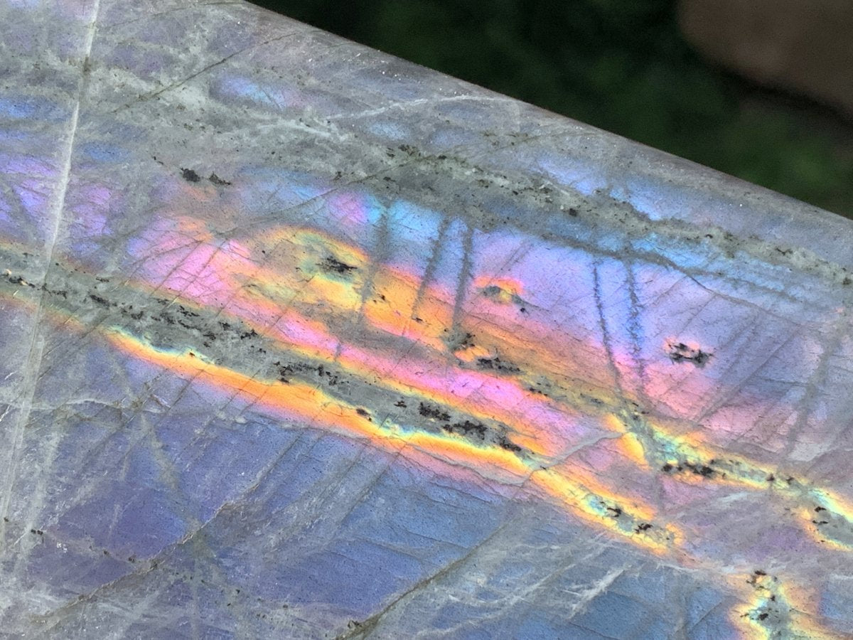 Polished Large Purple Sunset Labradorite Standing Free Form x 1 From Tulear, Madagascar