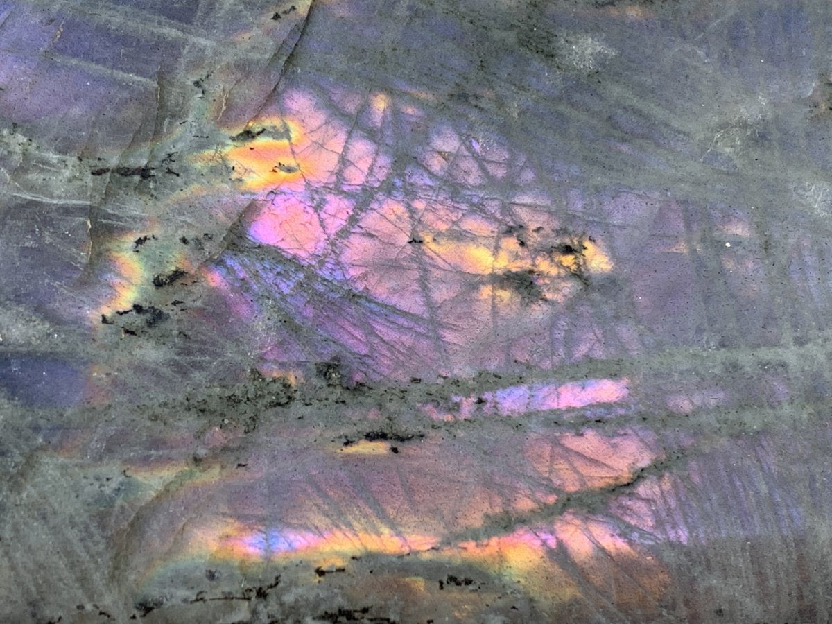 Polished Large Purple Sunset Labradorite Standing Free Form x 1 From Tulear, Madagascar