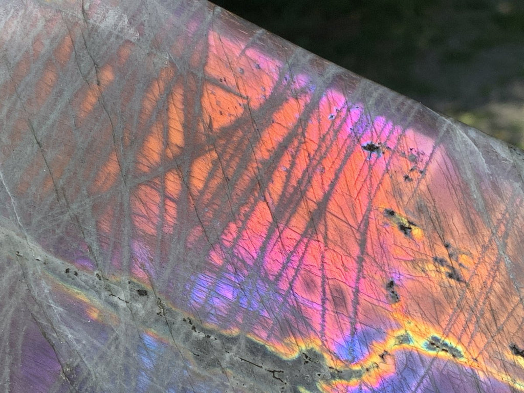 Polished Large Purple Sunset Labradorite Standing Free Form x 1 From Tulear, Madagascar