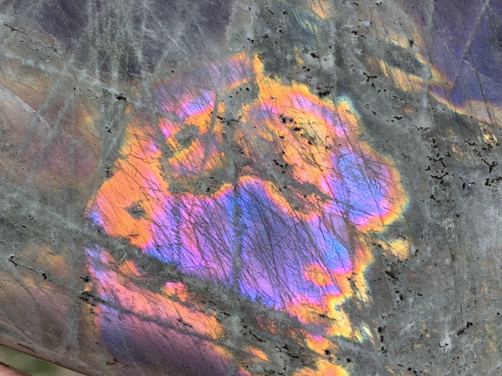 Polished Large Purple Sunset Labradorite Standing Free Form x 1 From Tulear, Madagascar