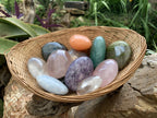 Polished Mixed Gemstone Bouquet Basket of Galet and Palm Stones x 1 From Ambatondrazaka, Madagascar