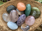 Polished Mixed Gemstone Bouquet Basket of Galet and Palm Stones x 1 From Ambatondrazaka, Madagascar