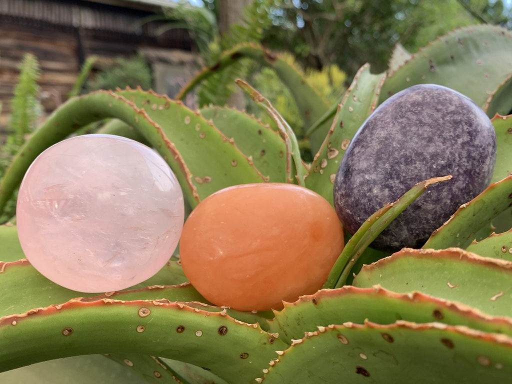 Polished Mixed Gemstone Bouquet Basket of Galet and Palm Stones x 1 From Ambatondrazaka, Madagascar