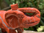 Hand Made Pair of Red Jasper Gemstone Elephant Carvings x 1 From South Africa