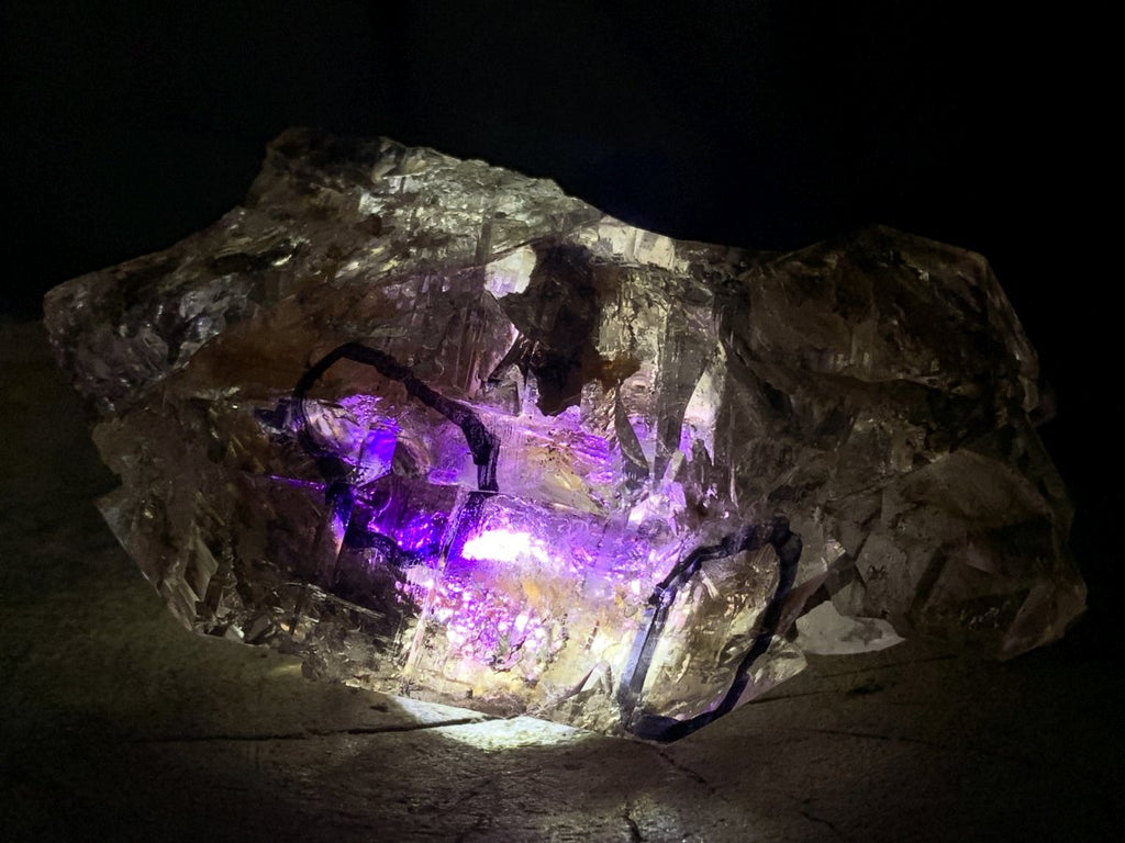 Natural Medium Double Terminated Smokey Amethyst Window Crystal with Double Enhydro x 1 From Brandberg, Namibia