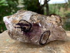 Natural Medium Double Terminated Smokey Amethyst Window Crystal with Double Enhydro x 1 From Brandberg, Namibia