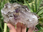 Natural Medium Double Terminated Smokey Amethyst Window Crystal with Double Enhydro x 1 From Brandberg, Namibia