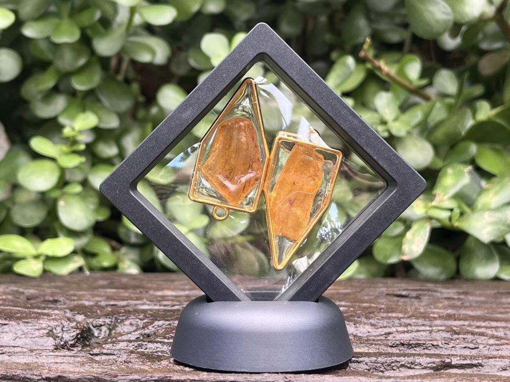 Hand Made Pair of Copal Amber Pendants x 1 From Nosy Varika, Madagascar