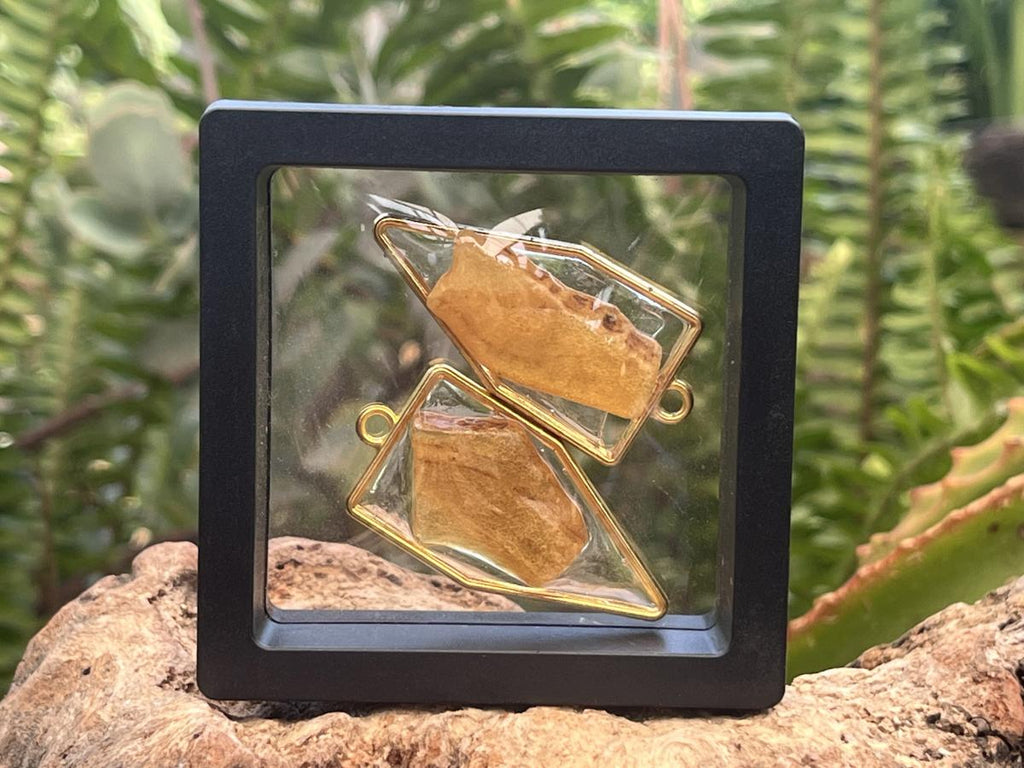 Hand Made Pair of Copal Amber Pendants x 1 From Nosy Varika, Madagascar