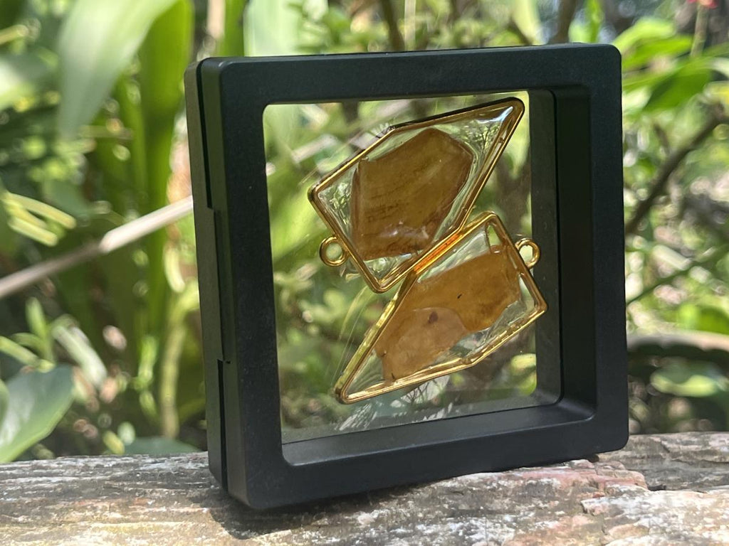 Hand Made Pair of Copal Amber Pendants x 1 From Nosy Varika, Madagascar