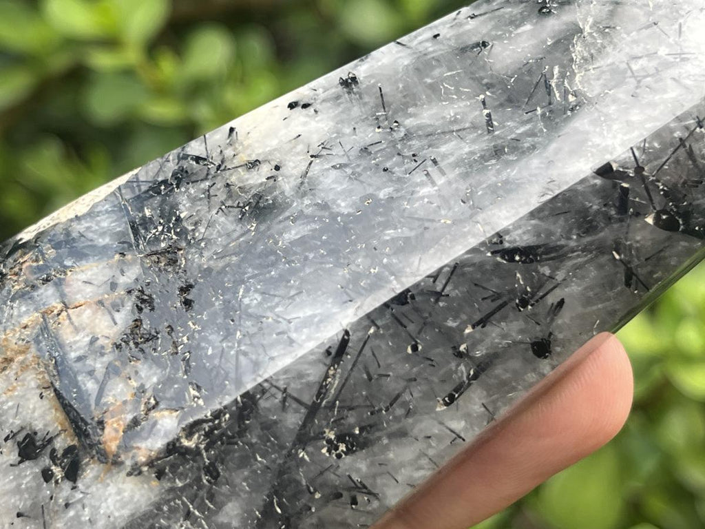 Polished Tourmalinated Inclusion Quartz Crystal x 1 From Madagascar