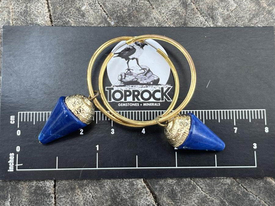 Hand Made Pair of Lapis Lazuli Earrings - Sold Per Pair - From Afghanistan