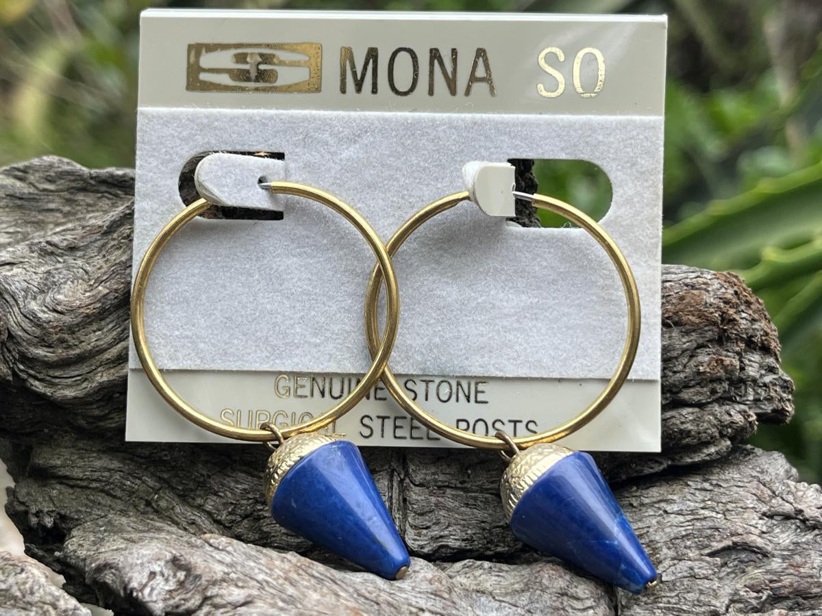 Hand Made Pair of Lapis Lazuli Earrings - Sold Per Pair - From Afghanistan