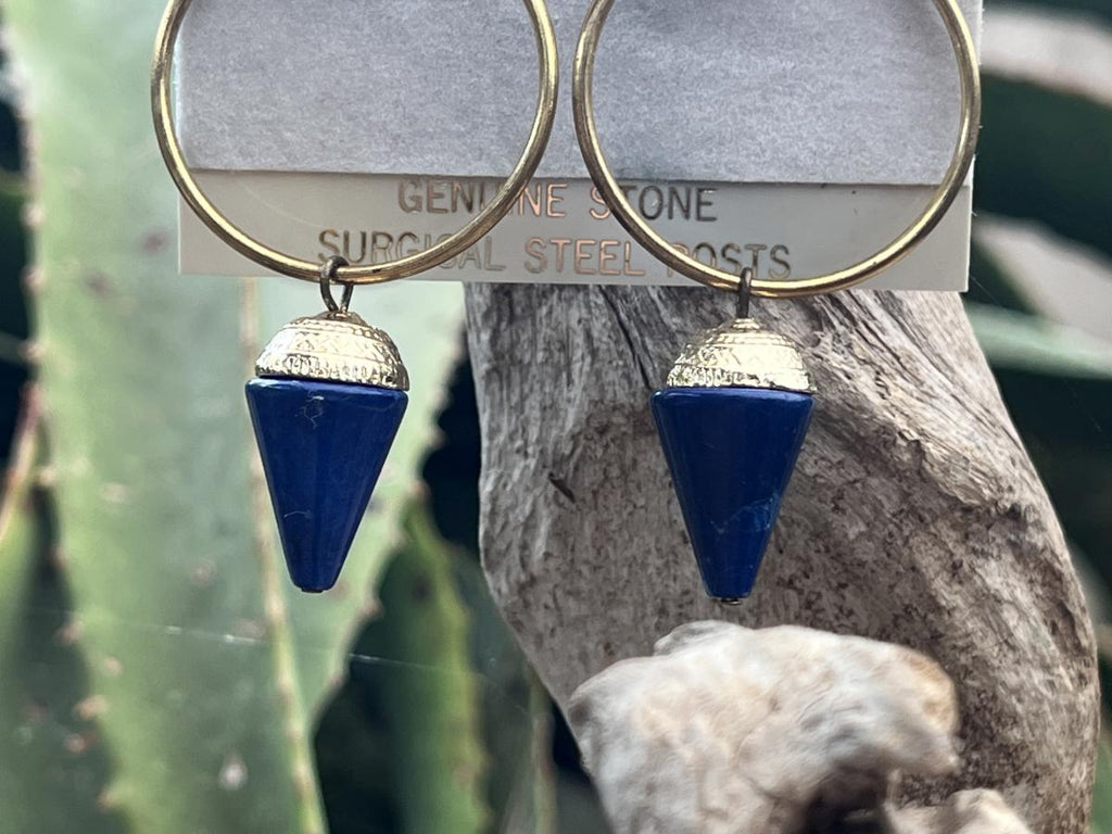 Hand Made Pair of Lapis Lazuli Earrings - Sold Per Pair - From Afghanistan