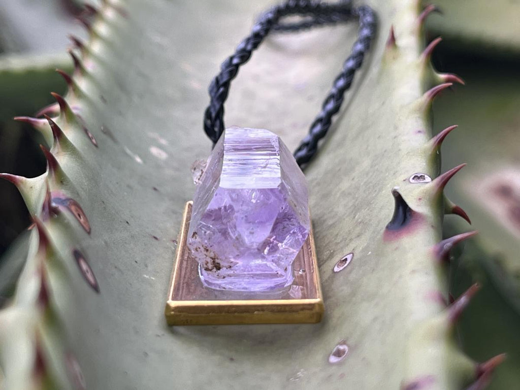 Hand Made Amethyst Natural Crystal Necklace x 1 From Brandberg, Namibia