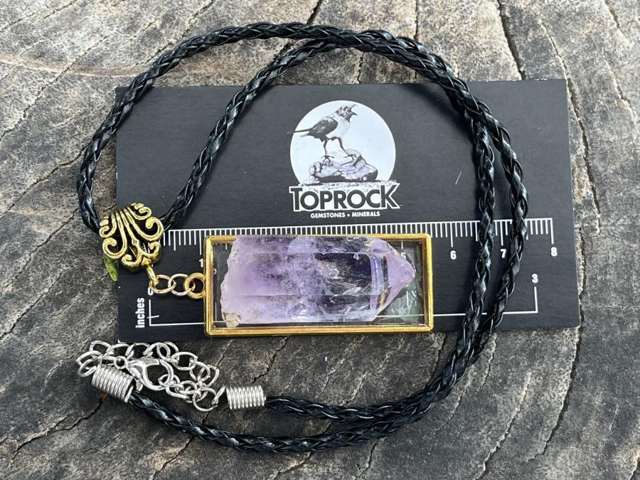 Hand Made Amethyst Natural Crystal Necklace x 1 From Brandberg, Namibia