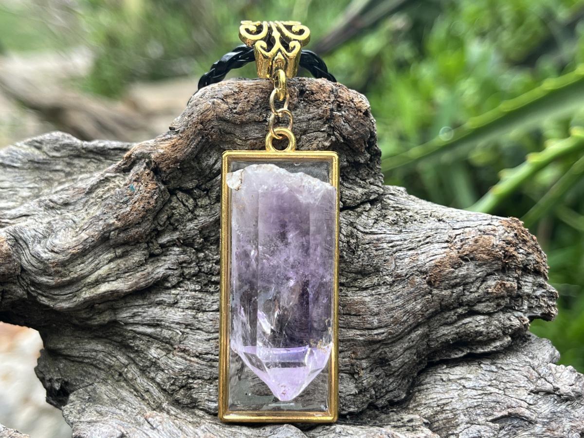Hand Made Amethyst Natural Crystal Necklace x 1 From Brandberg, Namibia