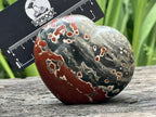 Polished Orbicular Ocean Jasper Gemstone Heart x 1 From Madagascar