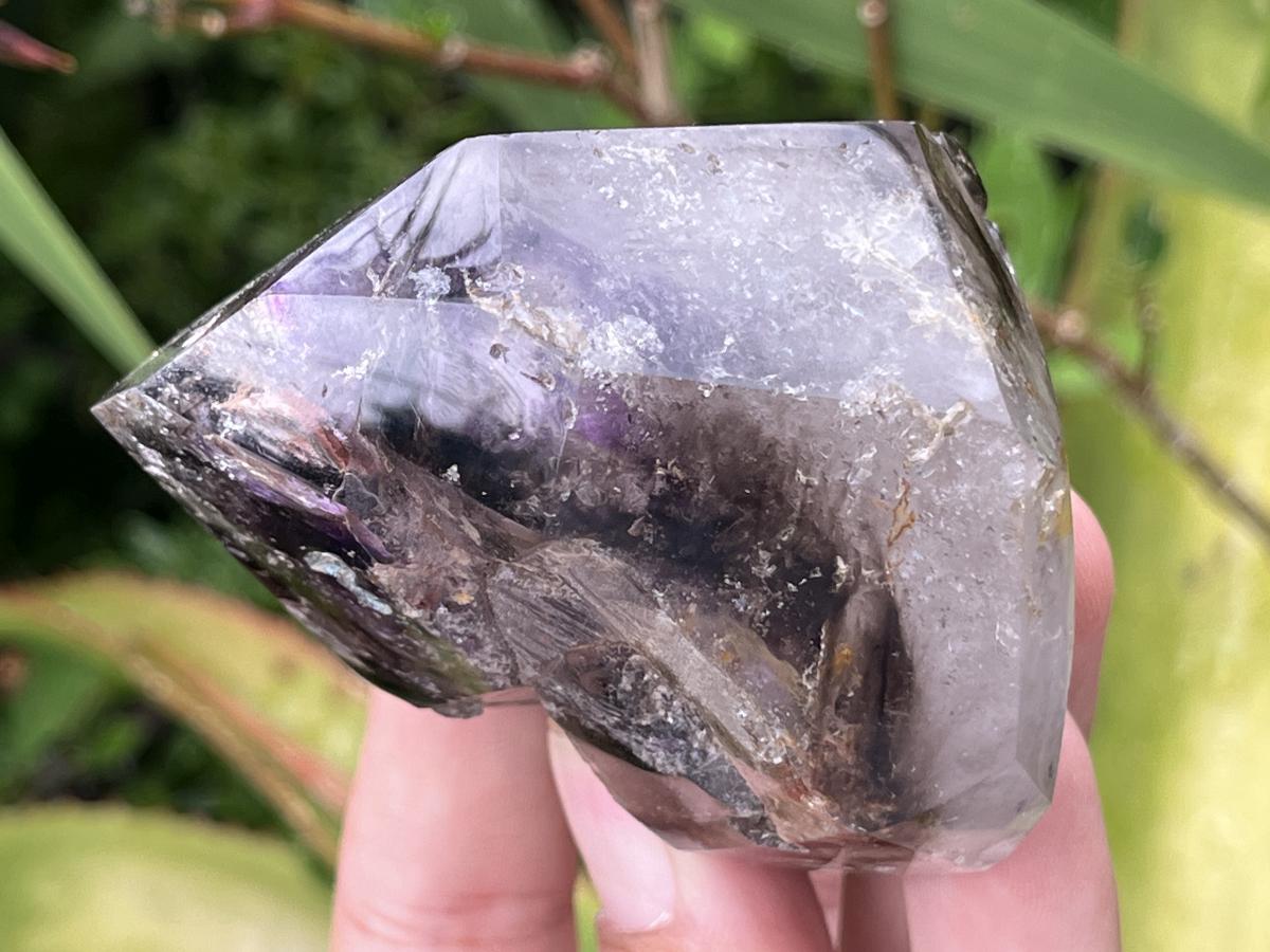 Polished Delicious Smokey Amethyst Window Cluster with Enhydros x 1 From Akansobe, Madagascar