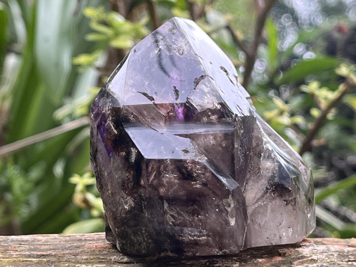 Polished Delicious Smokey Amethyst Window Cluster with Enhydros x 1 From Akansobe, Madagascar