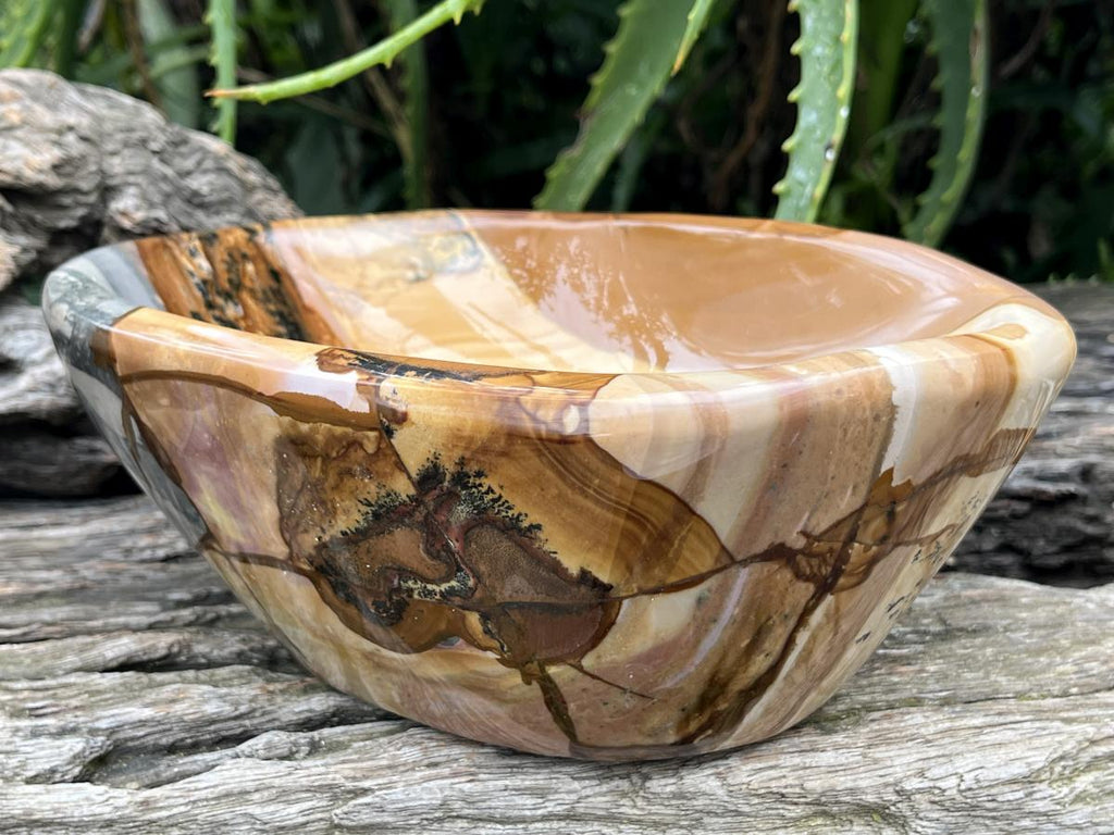 Polished Large Polychrome Picture Jasper Bowl x 1 From Madagascar