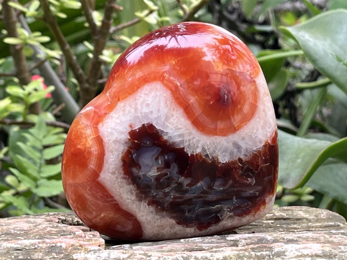Polished Carnelian Gemstone Heart x 1 From Madagascar