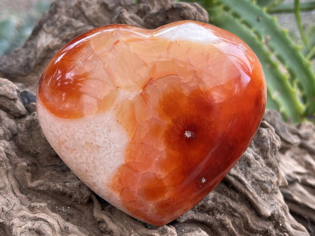 Polished Carnelian Gemstone Heart x 1 From Madagascar