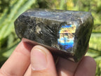 Polished Pair of Small Blue Flash Labradorite Standing Display Crystals x 1 From Tulear, Madagascar