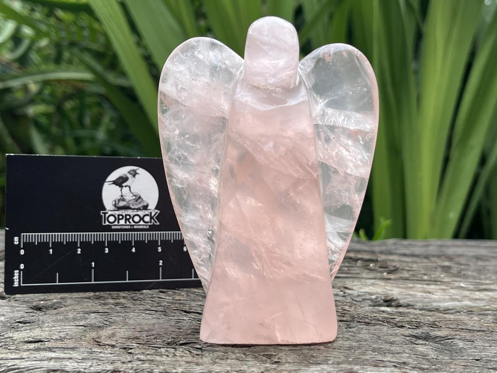 Hand Made Gemmy Rose Quartz Angel Carving x 1 From Ambatondrazaka, Madagascar