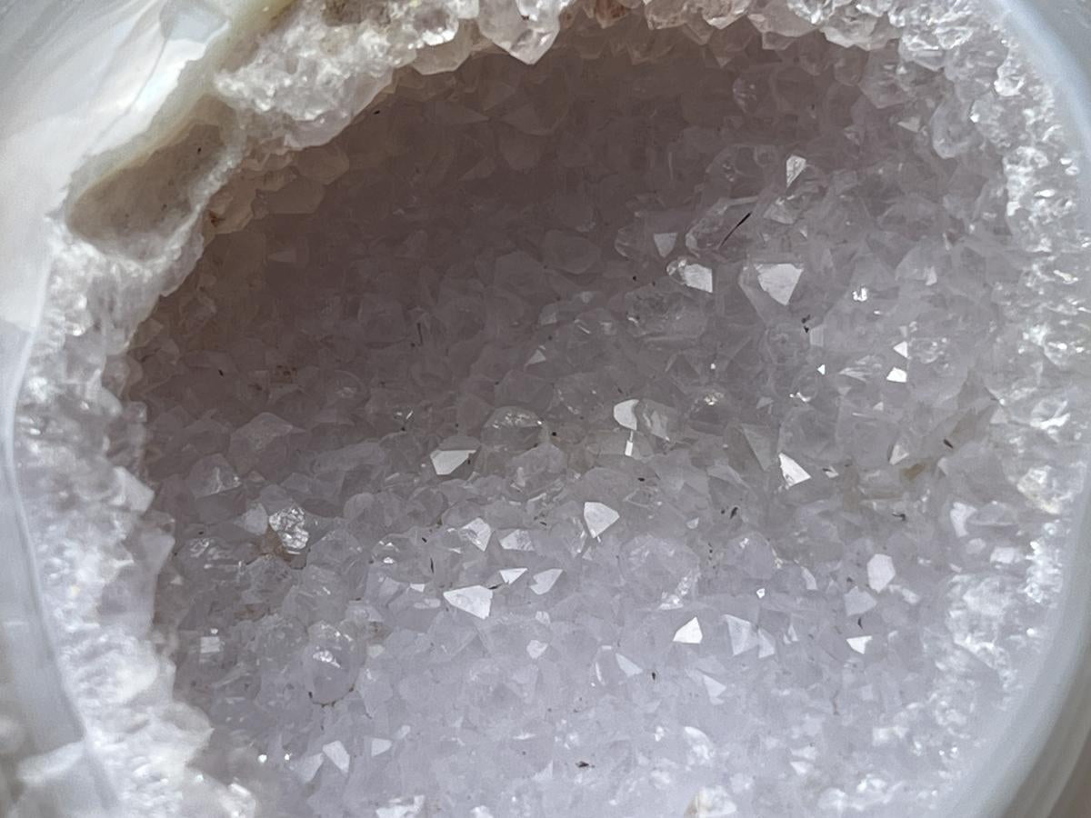 Polished Pair of Agate Crystal Geodes x 1 From Maintirano Madagascar