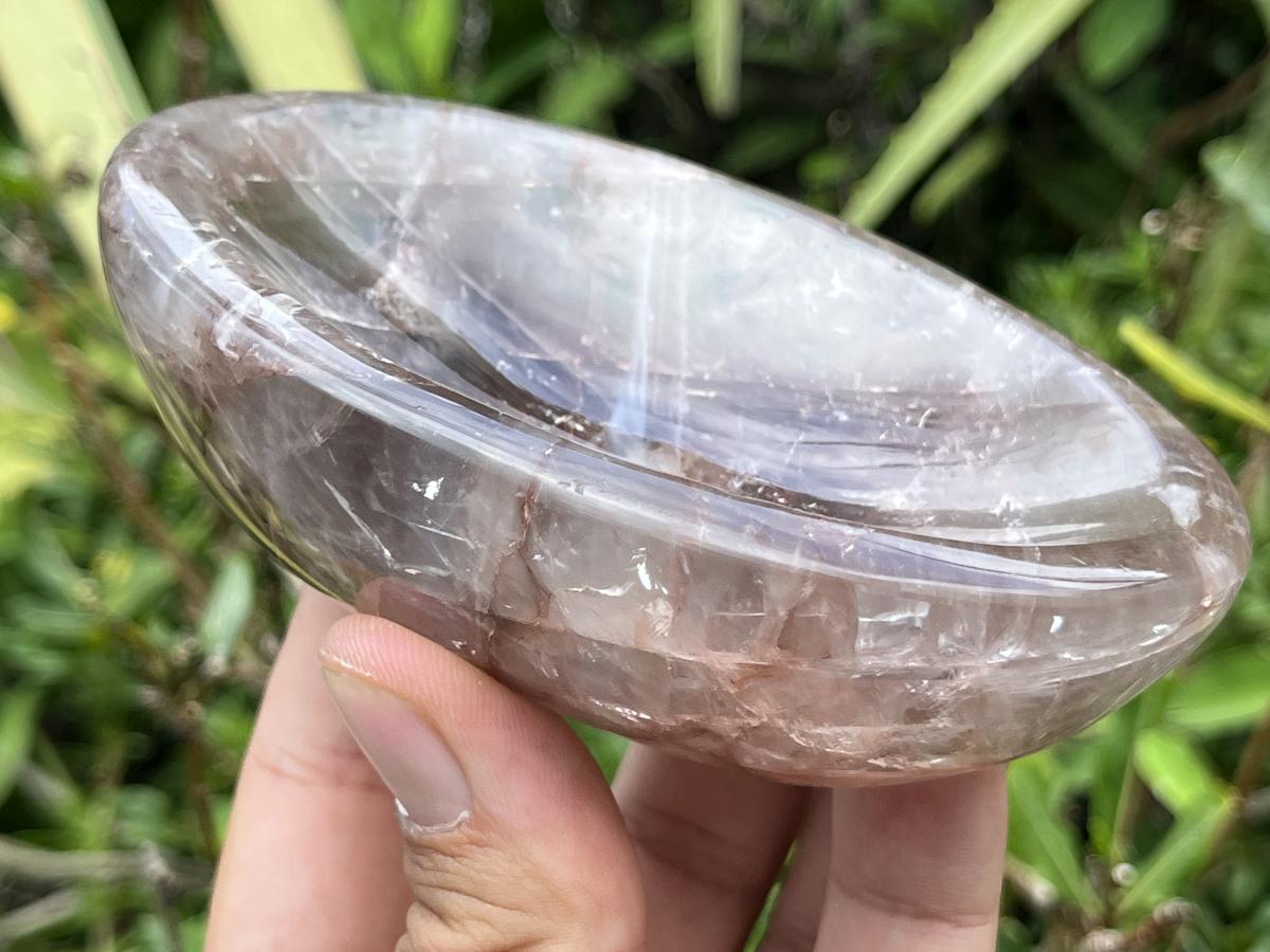 Polished Pair of Smokey Rose Quartz Crystal Egg and Bowl Set x 1 From Ambatondrazaka, Madagascar