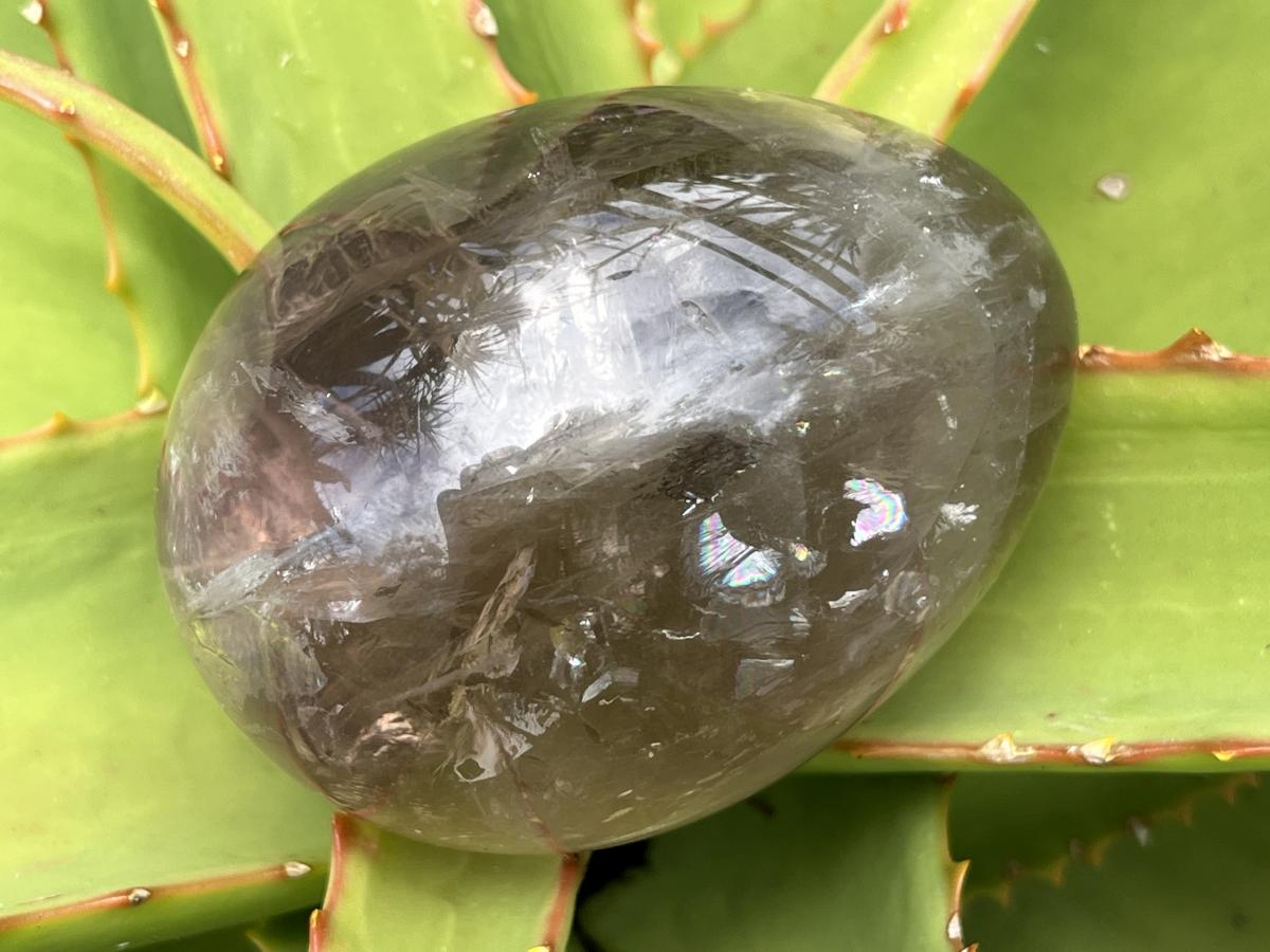 Polished Pair of Smokey Rose Quartz Crystal Egg and Bowl Set x 1 From Ambatondrazaka, Madagascar