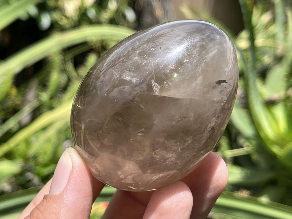 Polished Pair of Smokey Rose Quartz Crystal Egg and Bowl Set x 1 From Ambatondrazaka, Madagascar