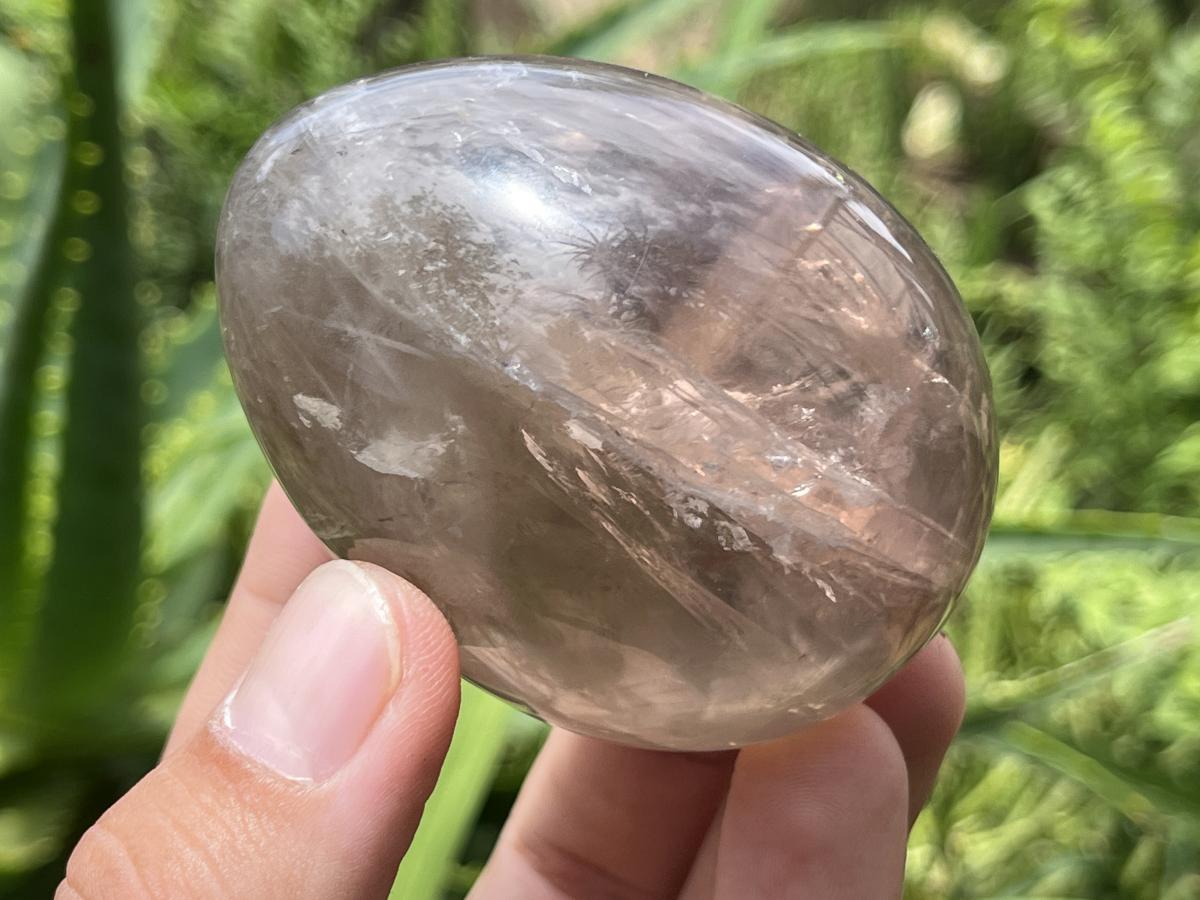 Polished Pair of Smokey Rose Quartz Crystal Egg and Bowl Set x 1 From Ambatondrazaka, Madagascar