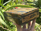 Hand Made Silver Hematite Banded Iron Stone Jasper Jewellery Box x 1 From South Africa