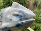 Hand Made Polished Blue Spotted Spinel Chameleon Carving x 1 From Madagascar
