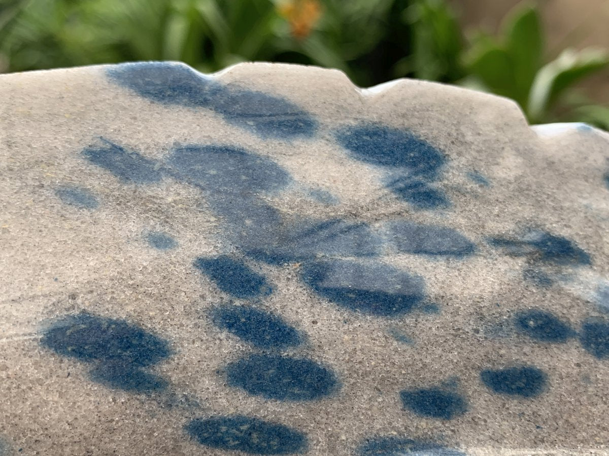 Hand Made Polished Blue Spotted Spinel Chameleon Carving x 1 From Madagascar