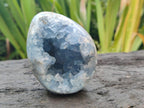 Polished Blue Celestite Geode Egg x 1 From Sakoany, Madagascar