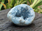 Polished Blue Celestite Geode Egg x 1 From Sakoany, Madagascar