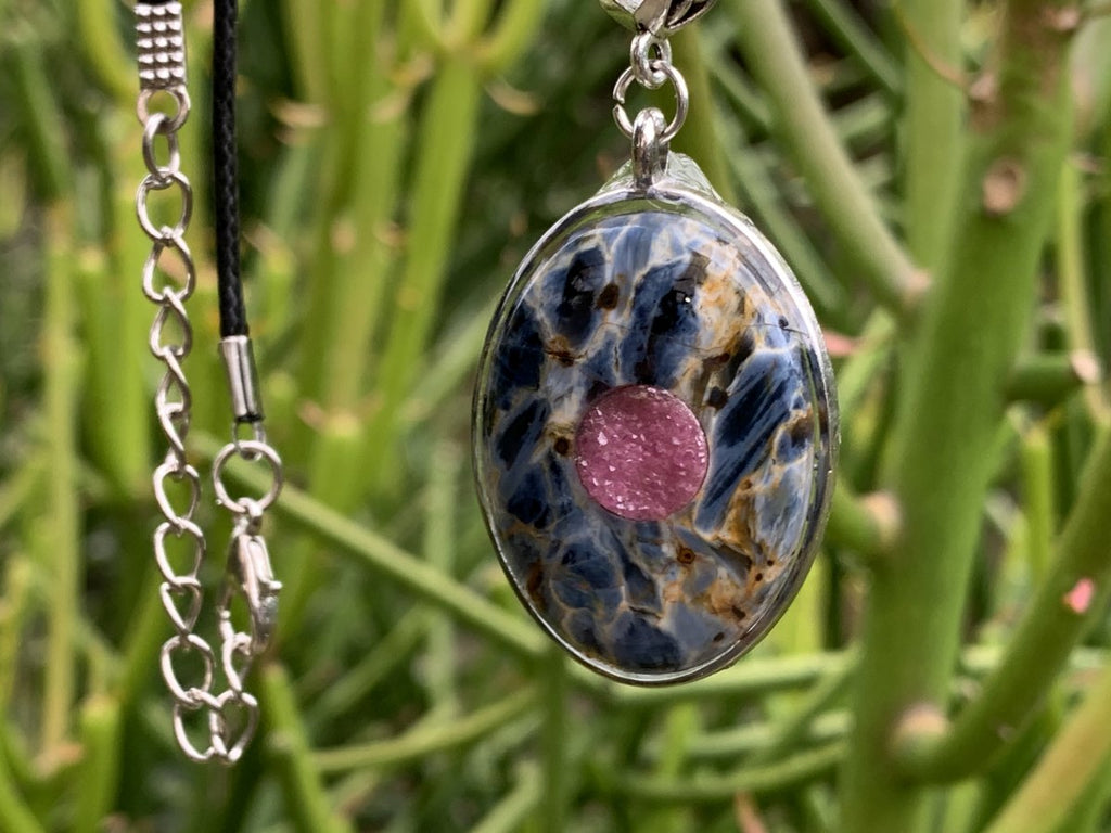 Hand Made Ultra Rare Pietersite and Salrose Necklace x 1 From Namibia