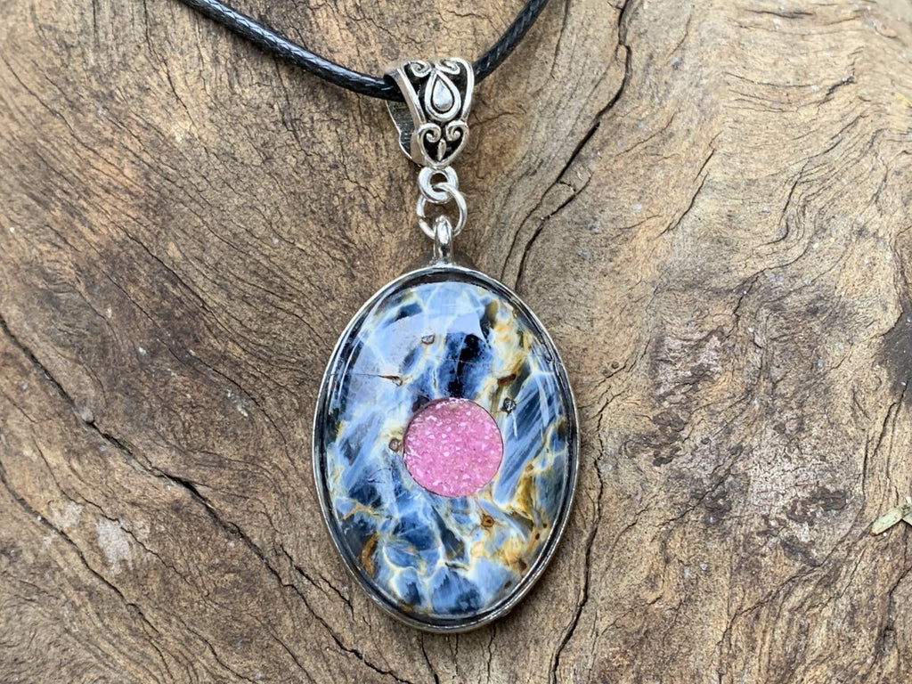 Hand Made Ultra Rare Pietersite and Salrose Necklace x 1 From Namibia